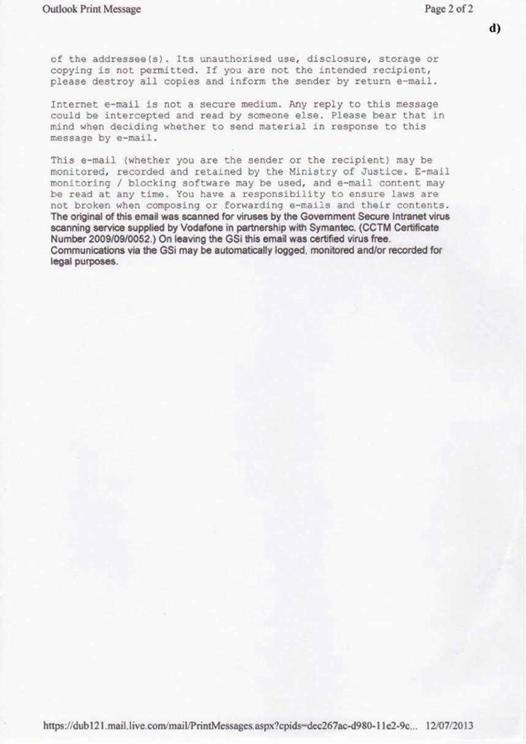 d) Legal Aid Agency E-mail Page 2