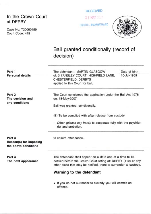Derby Crown Court Bail 18th May 2007 Page 1