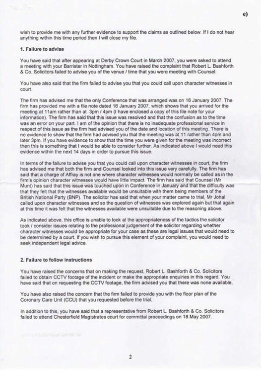 e) Legal Complaints Service Page 2