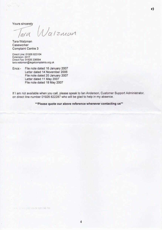 e) Legal Complaints Service Page 4