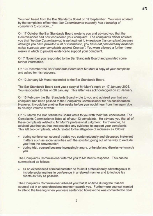 g) Legal Services Ombudsman Alastair Munt Page 2