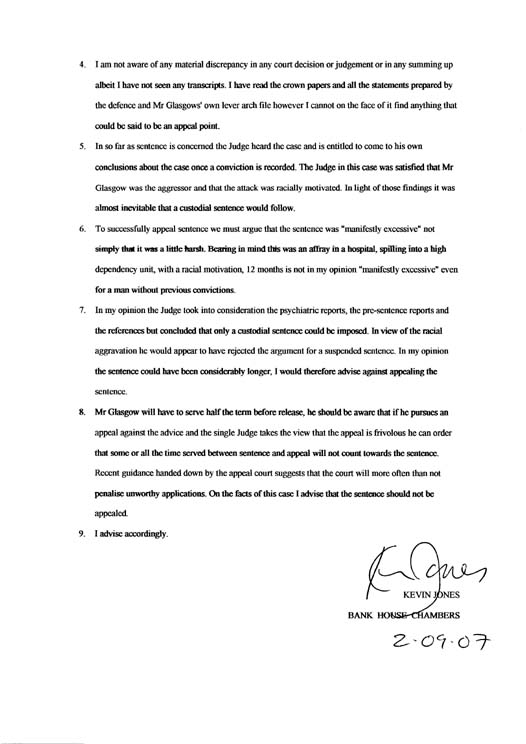 Kevin Jones Advice On Appeal Page 2
