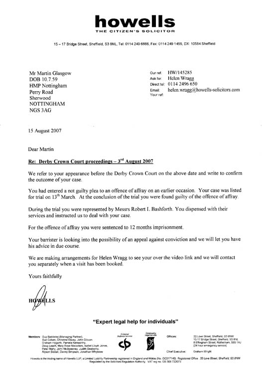 Derby Crown Court Proceedings - 3rd August 2007