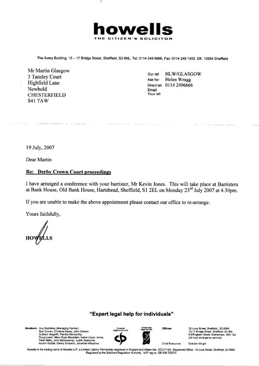 Conference With Your Barrister, Mr Kevin Jones
