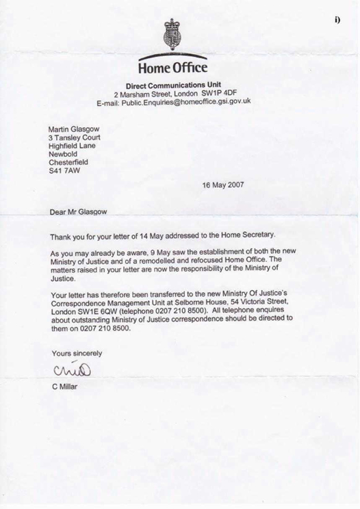 i) Home Secretary
