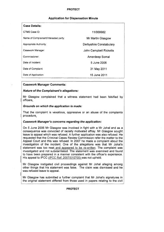 IPCC John Campbell Ricketts Dispensation Page 3