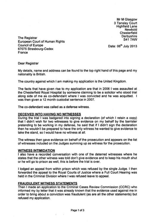 Notification and Request Fax Page 1