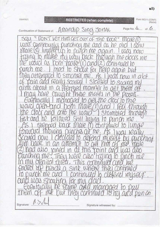 A Johal Witness Statement Signature Page 4