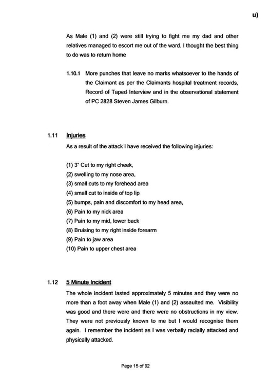 u) Civil Litigation Comparison and Cross-Referencing Page 15