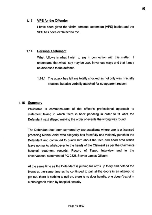 u) Civil Litigation Comparison and Cross-Referencing Page 16