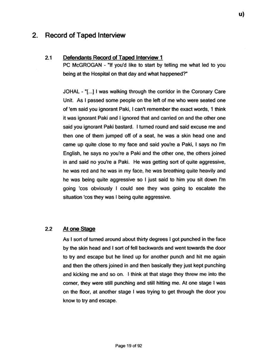 u) Civil Litigation Comparison and Cross-Referencing Page 19
