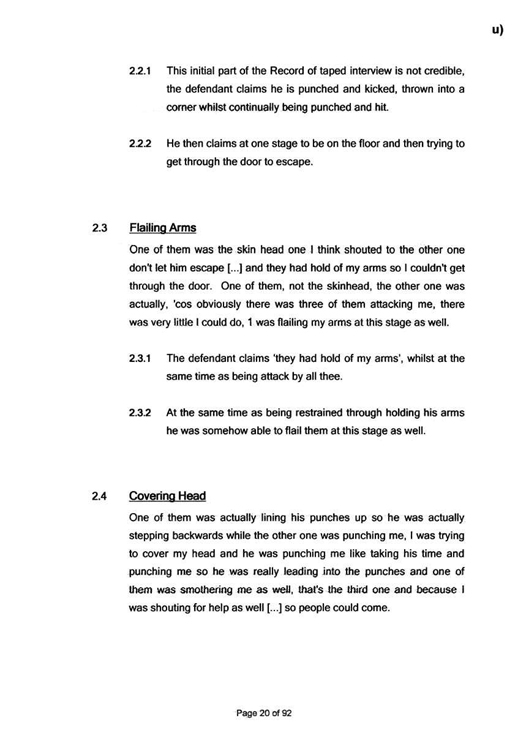 u) Civil Litigation Comparison and Cross-Referencing Page 20