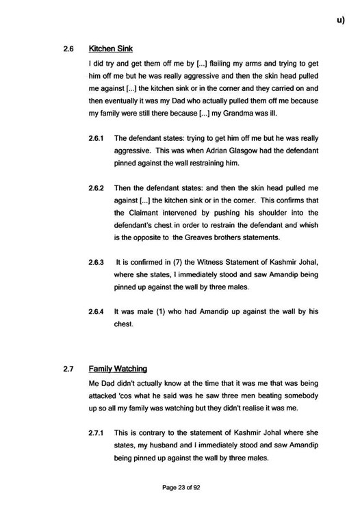 u) Civil Litigation Comparison and Cross-Referencing Page 23