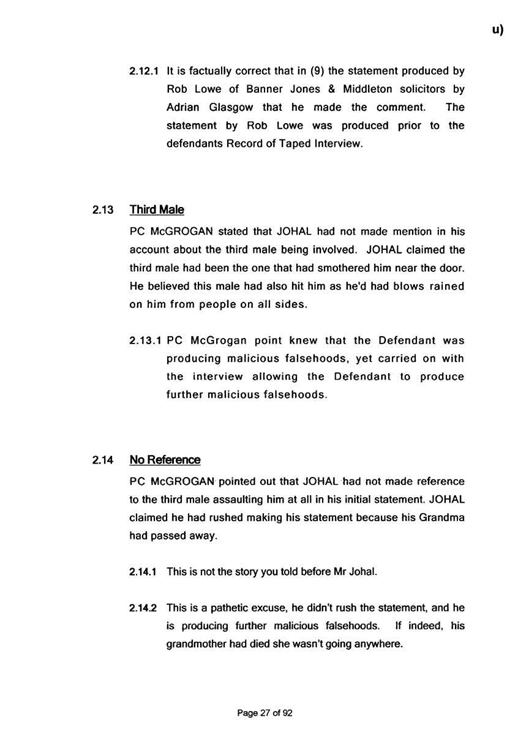 u) Civil Litigation Comparison and Cross-Referencing Page 27