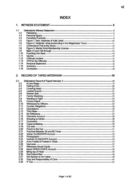 u) Civil Litigation Comparison and Cross-Referencing Page 1