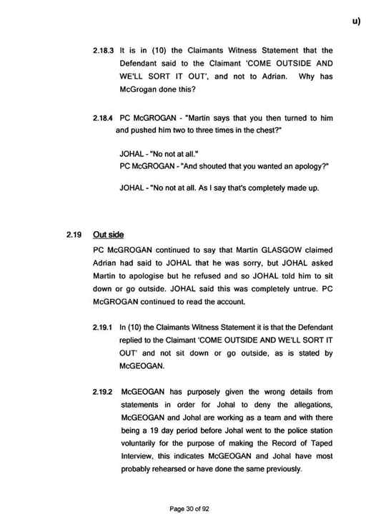 u) Civil Litigation Comparison and Cross-Referencing Page 30