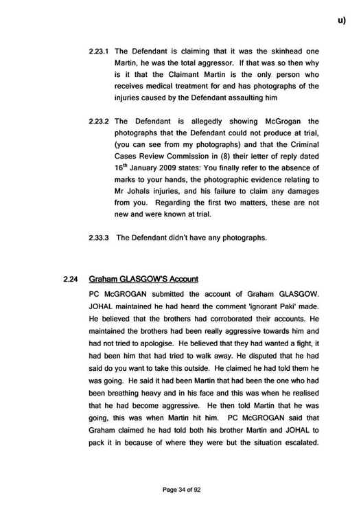 u) Civil Litigation Comparison and Cross-Referencing Page 34