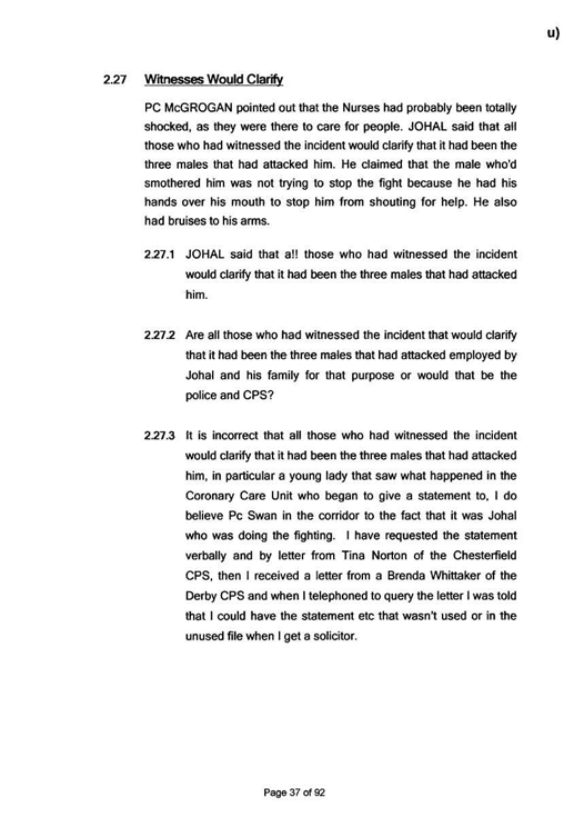u) Civil Litigation Comparison and Cross-Referencing Page 37