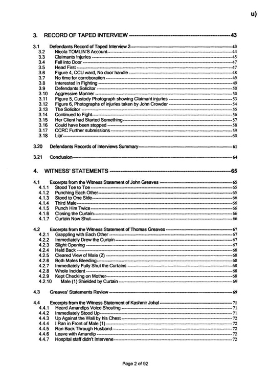 u) Civil Litigation Comparison and Cross-Referencing Page 2