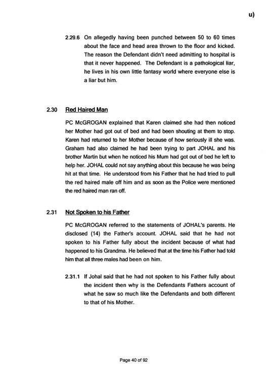 u) Civil Litigation Comparison and Cross-Referencing Page 40