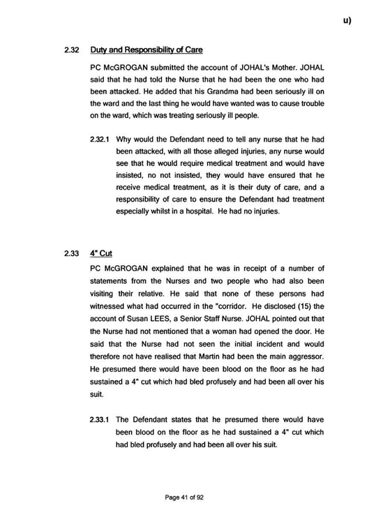 u) Civil Litigation Comparison and Cross-Referencing Page 41