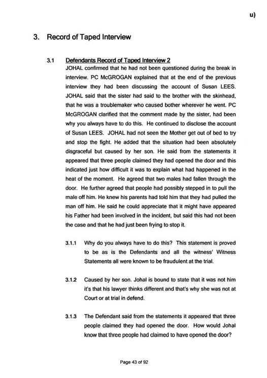 u) Civil Litigation Comparison and Cross-Referencing Page 43