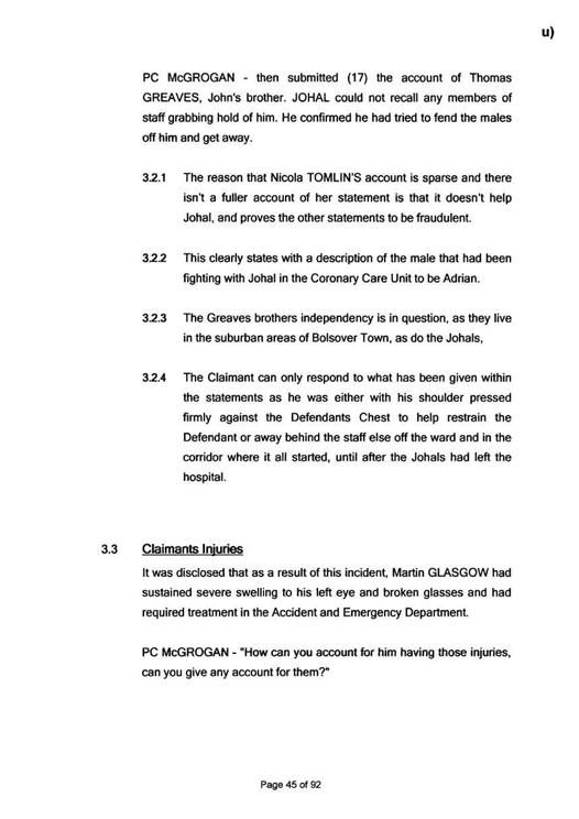 u) Civil Litigation Comparison and Cross-Referencing Page 45