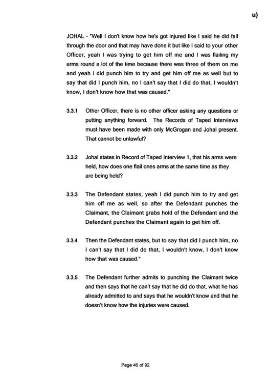 u) Civil Litigation Comparison and Cross-Referencing Page 46