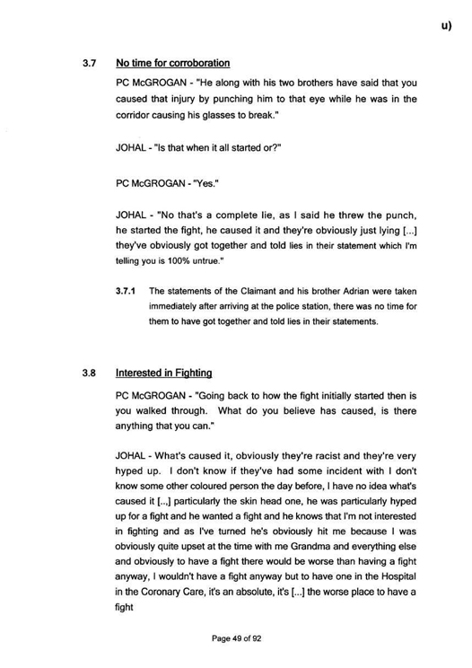 u) Civil Litigation Comparison and Cross-Referencing Page 49