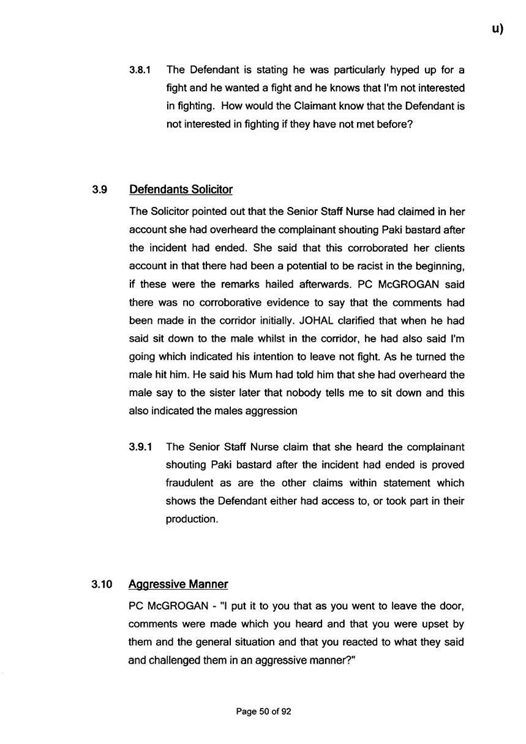 u) Civil Litigation Comparison and Cross-Referencing Page 50