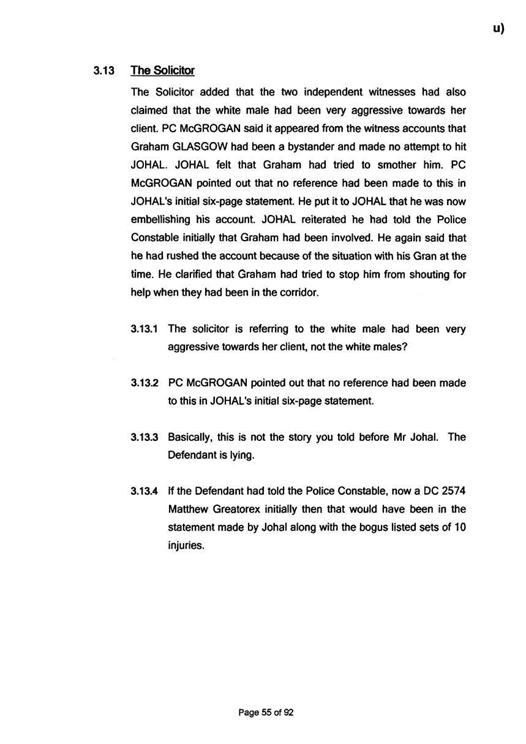 u) Civil Litigation Comparison and Cross-Referencing Page 55