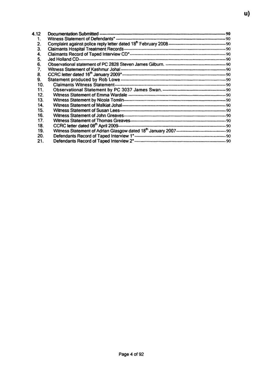 u) Civil Litigation Comparison and Cross-Referencing Page 4