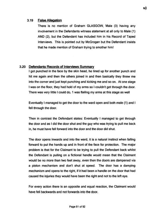 u) Civil Litigation Comparison and Cross-Referencing Page 61