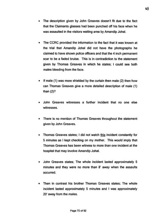 u) Civil Litigation Comparison and Cross-Referencing Page 70
