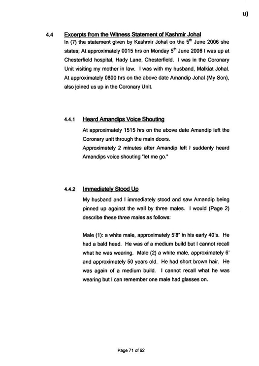 u) Civil Litigation Comparison and Cross-Referencing Page 71