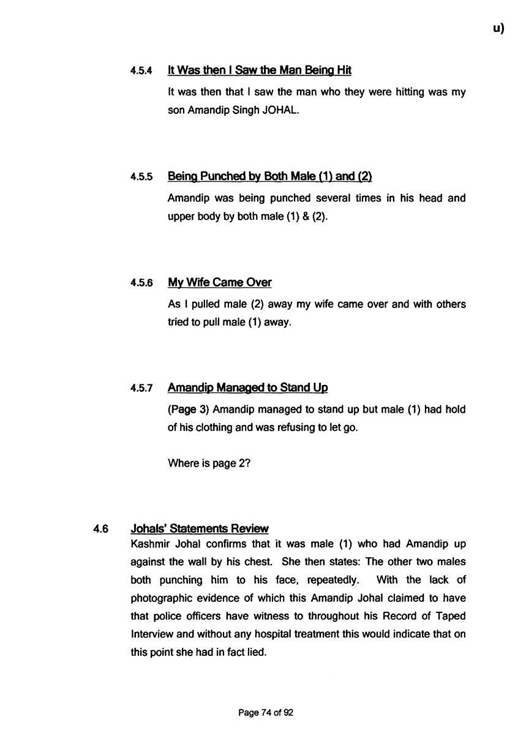 u) Civil Litigation Comparison and Cross-Referencing Page 74