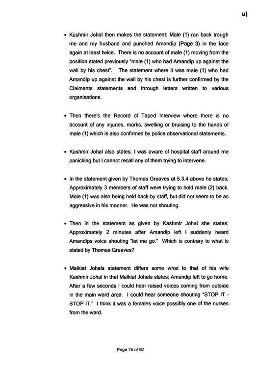 u) Civil Litigation Comparison and Cross-Referencing Page 75