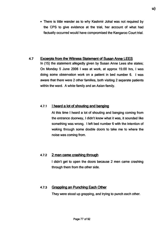 u) Civil Litigation Comparison and Cross-Referencing Page 77