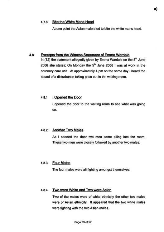 u) Civil Litigation Comparison and Cross-Referencing Page 79