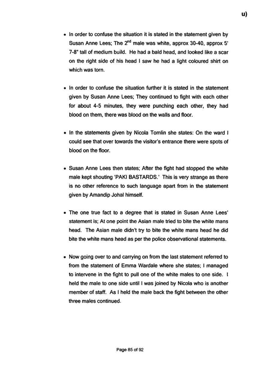 u) Civil Litigation Comparison and Cross-Referencing Page 85