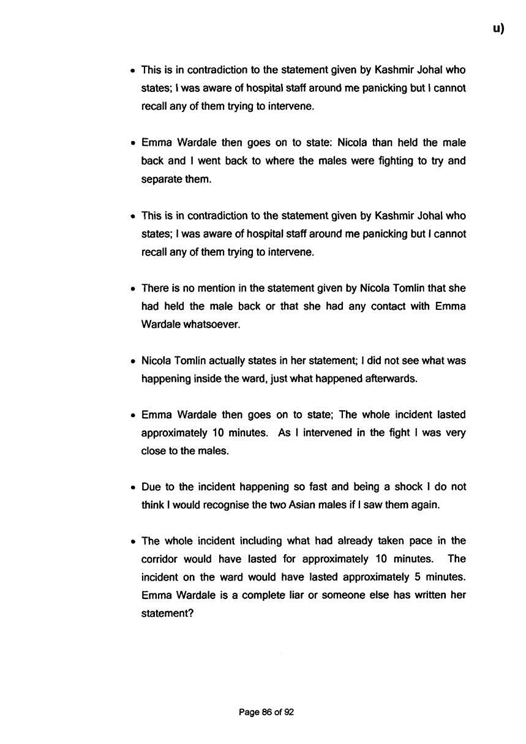 u) Civil Litigation Comparison and Cross-Referencing Page 86