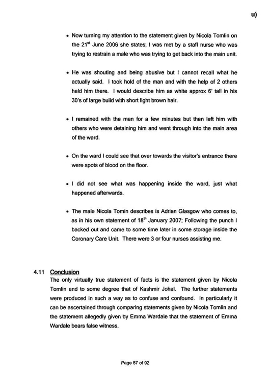 u) Civil Litigation Comparison and Cross-Referencing Page 87