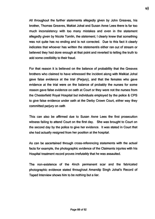 u) Civil Litigation Comparison and Cross-Referencing Page 88