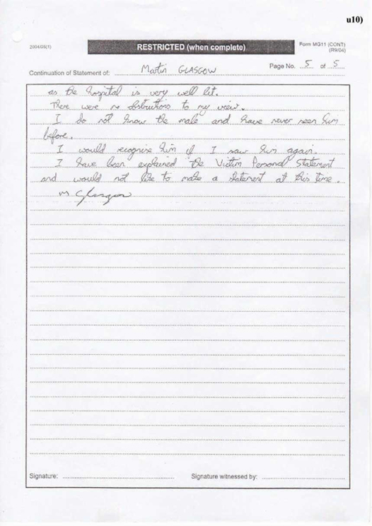 u10) Witness Statement of Martin Glasgow Page 5
