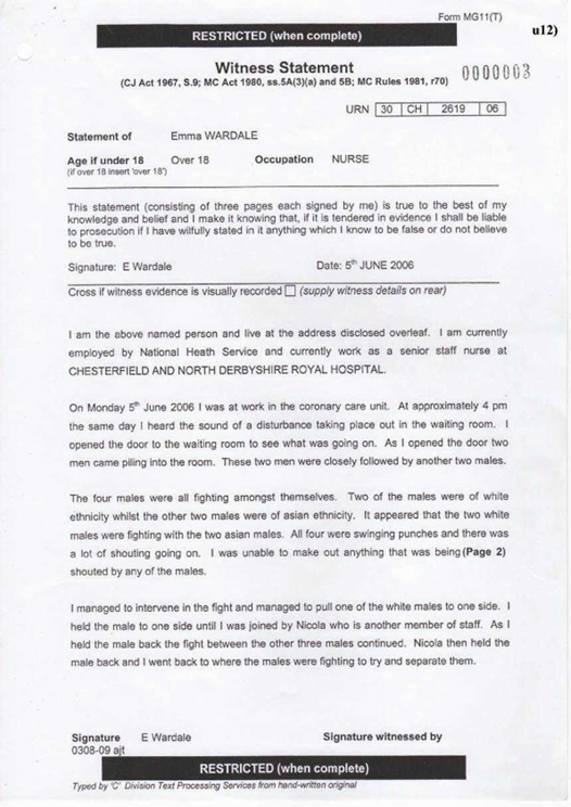 u12) Witness Statement of Emma Wardale Page 1