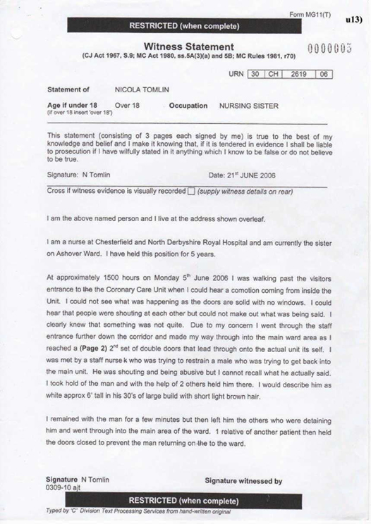 u13) Witness Statement By Nicola Tomlin Page 1