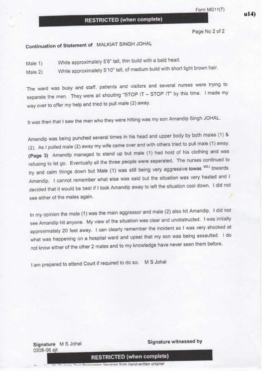 u14) Witness Statement of Malkiat Johal Page 2