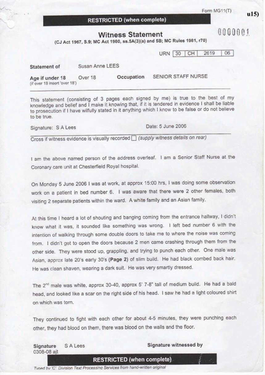 15) Witness Statement of Susan Lees Page 1
