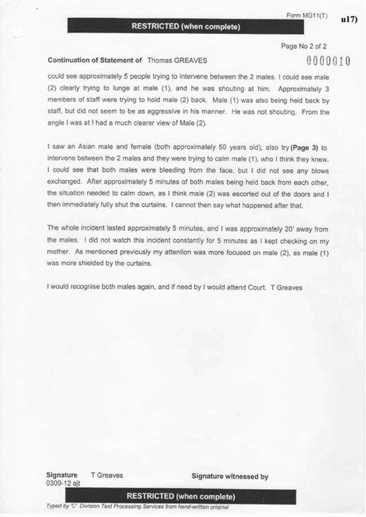 u17) Witness Statement of Thomas Greaves Page 2