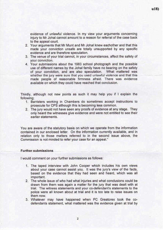 u18) CCRC Letter Dated 8 April 2009 Page 2